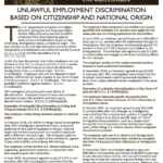 Unlawful Employment Discrimination Based on Citizenship and National Origin